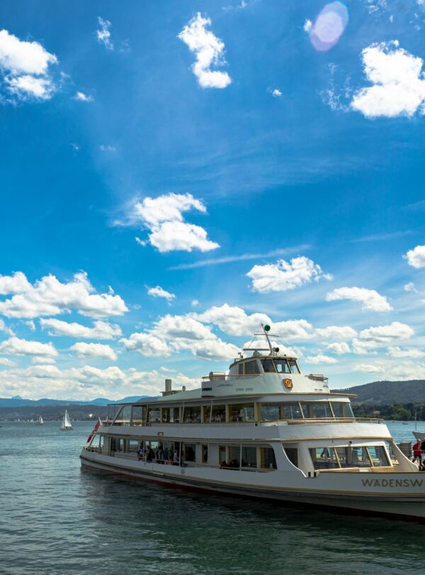Lake Zurich under Blue Sky