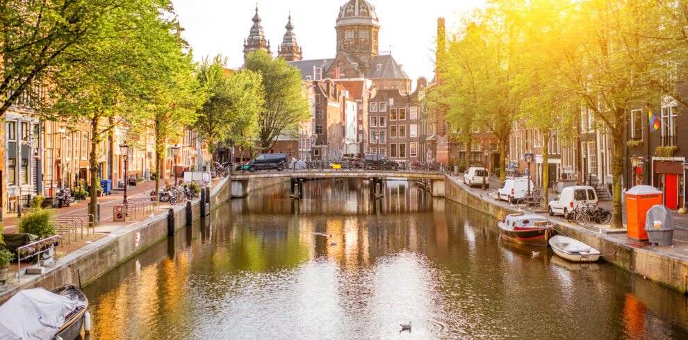 Amsterdam cityscape view