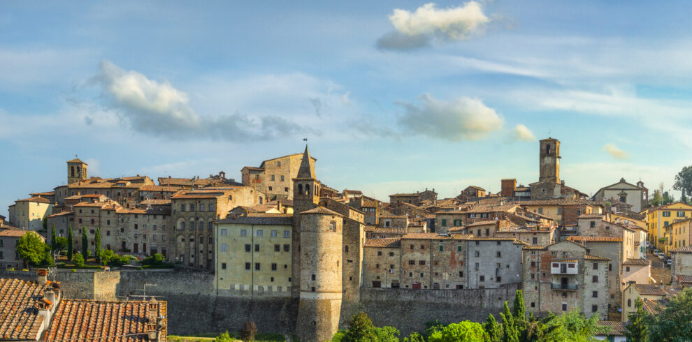 Anghiari medieval hilltop town Tuscany Italy view