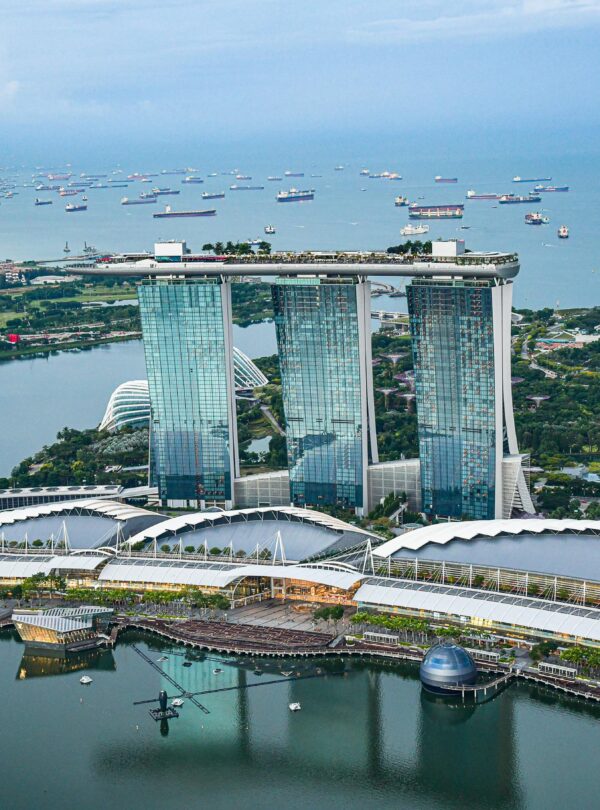Singapore skyline with Marina Bay Sands in view